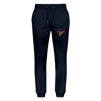 Lasgidi - a slang for Lagos - Stanley/Stella Mover Unisex Organic Jogging Trousers - navy - Front - Marisol (170cm) & Nik (191cm)