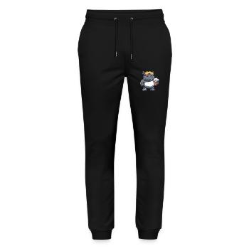 Hippopotame Après-Ski Bière Bande Dessinée - Pantalon de jogging bio MOVER Stanley/Stella unisexe - noir - Devant - Marisol (170cm) & Nik (191cm)