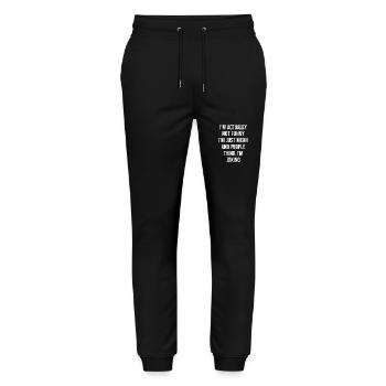 Sarcasm Sarcastic Quote - Stanley/Stella Mover Unisex Organic Jogging Trousers - black - Front - Marisol (170cm) & Nik (191cm)