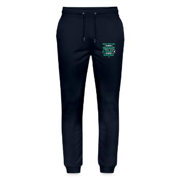 Saint-Étienne,foot,socer,club,football, - Pantalon de jogging bio MOVER Stanley/Stella unisexe - marine - Devant - Marisol (170cm) & Nik (191cm)
