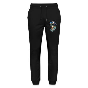 Seepferd Seepferdchen - Stanley/Stella Unisex Bio Jogginghose Mover  - Schwarz - Vorne - Marisol (170cm) & Nik (191cm)