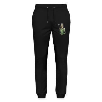 Krokodil Golfer Golfspieler Streetwear Design - Stanley/Stella Unisex Bio Jogginghose Mover  - Schwarz - Vorne - Marisol (170cm) & Nik (191cm)