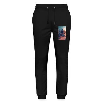 Mon design - Pantalon de jogging bio MOVER Stanley/Stella unisexe - noir - Devant - Marisol (170cm) & Nik (191cm)