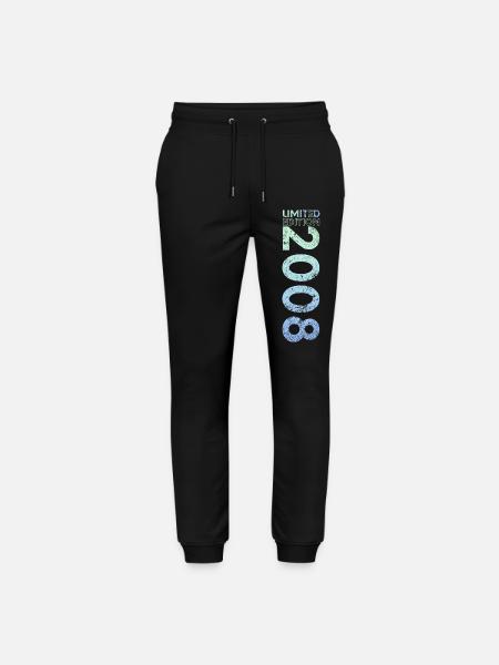 Limited Edition 2008 18th Birthday Gift - Stanley/Stella Mover Unisex Organic Jogging Trousers - black
