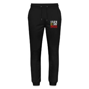 Iron is my drug I - Stanley/Stella Unisex Bio Jogginghose Mover  - Schwarz - Vorne - Marisol (170cm) & Nik (191cm)