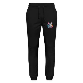 Chinchilla Cute Rodent Colorful and Cute - Stanley/Stella Mover Unisex Organic Jogging Trousers - black - Front - Marisol (170cm) & Nik (191cm)