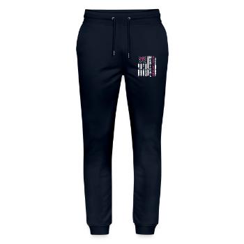 Medizinischer Assistent Medizinische Assistentin unter amerikanischer Flagge - Stanley/Stella Unisex Bio Jogginghose Mover  - Navy - Vorne - Marisol (170cm) & Nik (191cm)