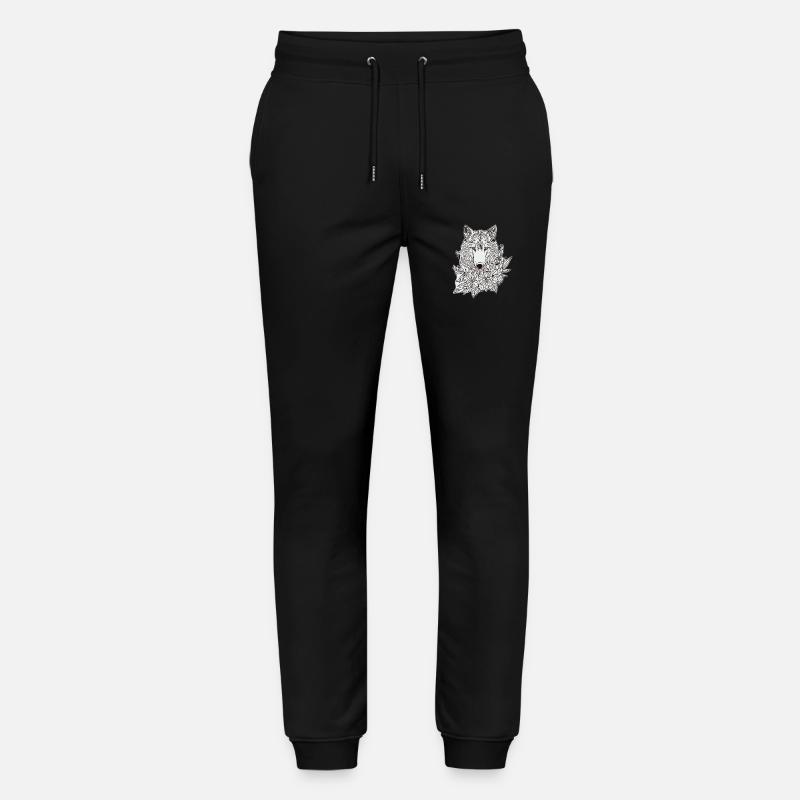 Wolfshund Blumen - Stanley/Stella Unisex Bio Jogginghose Mover  - Schwarz
