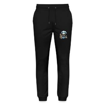 Skull with baker's hat and bread - Stanley/Stella Mover Unisex Organic Jogging Trousers - black - Front - Marisol (170cm) & Nik (191cm)