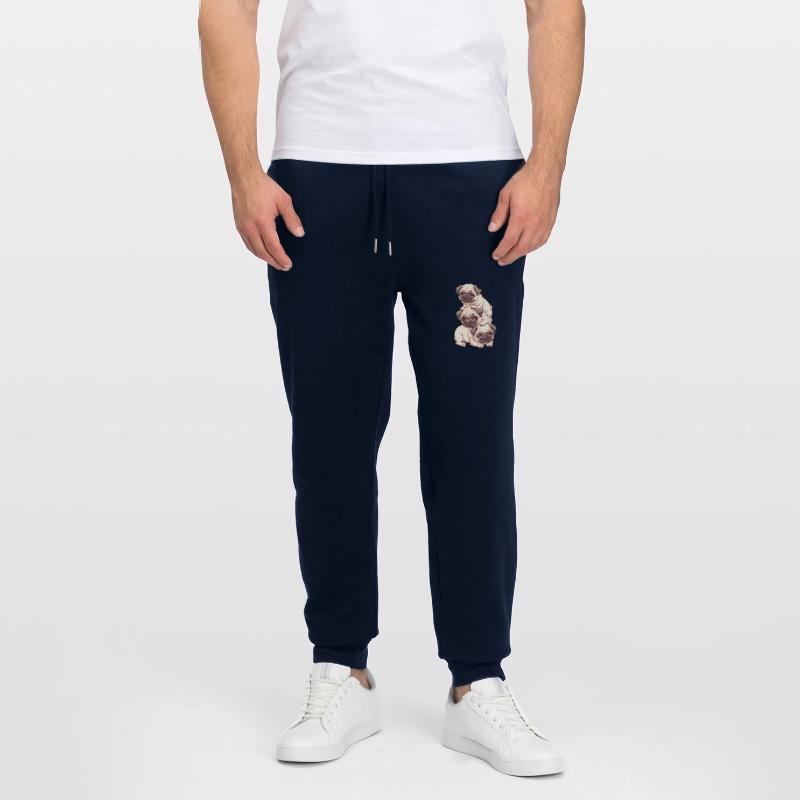 Pug Stack Stanley/Stella Mover Unisex Organic Jogging Trousers
