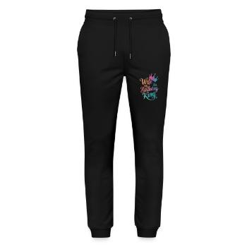 Frau Ehefrau Partnerin Familie Verheiratet - Stanley/Stella Unisex Bio Jogginghose Mover  - Schwarz - Vorne - Marisol (170cm) & Nik (191cm)