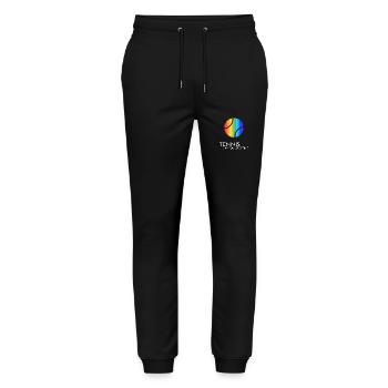 Tennis Match Ball Tennis Ball "Rainbow-Tennis-Time" - Stanley/Stella Mover Unisex Organic Jogging Trousers - black - Front - Marisol (170cm) & Nik (191cm)