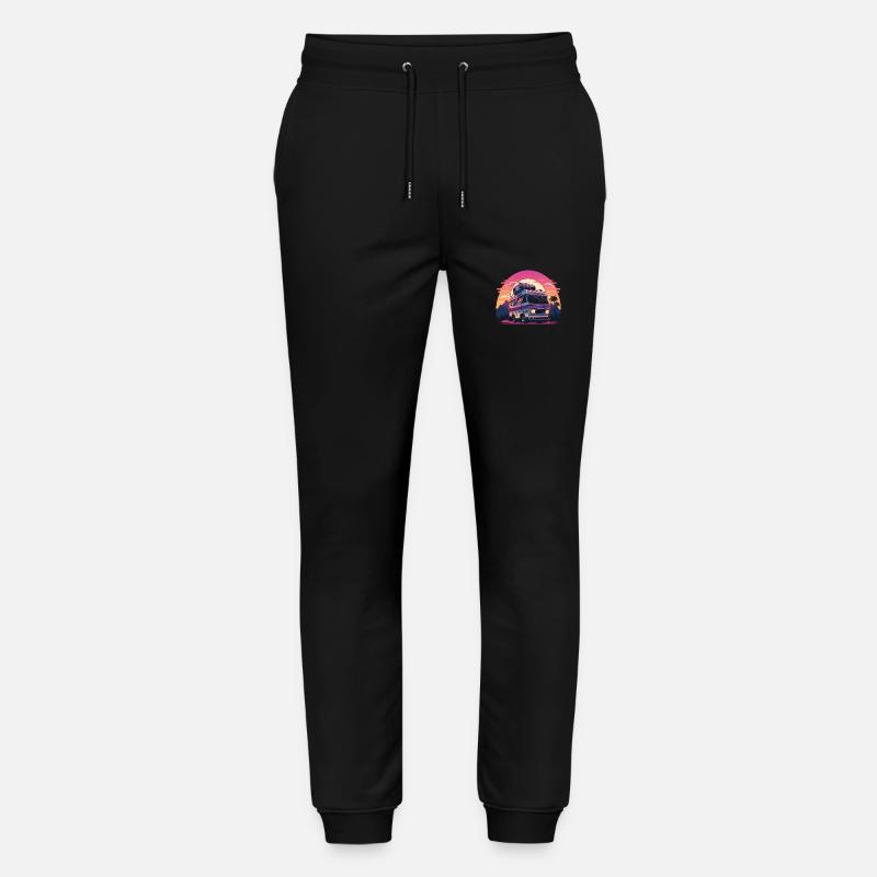 Synthwave Camper sunset - Stanley/Stella Mover Unisex Organic Jogging Trousers - black