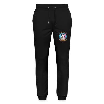 Love Me Tenders des années 70 musique chien drôles d’animaux - Pantalon de jogging bio MOVER Stanley/Stella unisexe - noir - Devant - Marisol (170cm) & Nik (191cm)