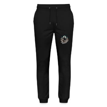 Lustiges Schäfermotiv mit Herde Schäfer und Spruch - Stanley/Stella Unisex Bio Jogginghose Mover  - Schwarz - Vorne - Marisol (170cm) & Nik (191cm)