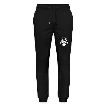 Joyful Monkey Tune - Stanley/Stella Mover Unisex Organic Jogging Trousers - black - Front - Marisol (170cm) & Nik (191cm)