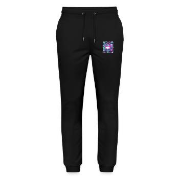 Nostalgie technologique des années 90 - Pantalon de jogging bio MOVER Stanley/Stella unisexe - noir - Devant - Marisol (170cm) & Nik (191cm)