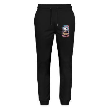Katze Goth Pastel Ramen Nudelsuppe Kawaii - Stanley/Stella Unisex Bio Jogginghose Mover  - Schwarz - Vorne - Marisol (170cm) & Nik (191cm)