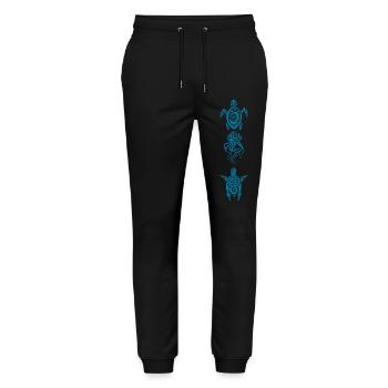 A jellyfish and two turtles (blue) - Stanley/Stella Mover Unisex Organic Jogging Trousers - black - Front - Marisol (170cm) & Nik (191cm)