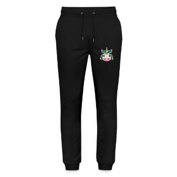 Einhorn - Stanley/Stella Unisex Bio Jogginghose Mover  - Schwarz - Vorne - Marisol (170cm) & Nik (191cm)