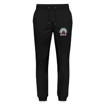 Ella Name Regenbogen Baby - Stanley/Stella Unisex Bio Jogginghose Mover  - Schwarz - Vorne - Marisol (170cm) & Nik (191cm)