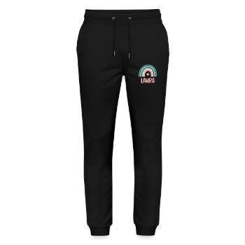Laura Name Rainbow Baby - Stanley/Stella Mover Unisex Organic Jogging Trousers - black - Front - Marisol (170cm) & Nik (191cm)