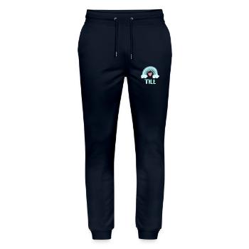 Till Name Rainbow Baby - Stanley/Stella Mover Unisex Organic Jogging Trousers - navy - Front - Marisol (170cm) & Nik (191cm)