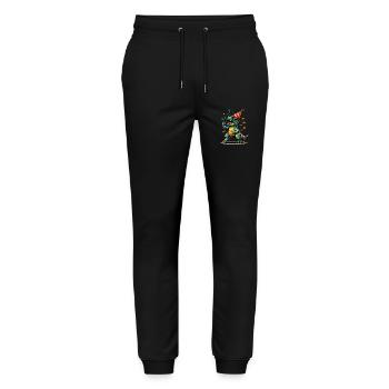 Party Dino - Stanley/Stella Mover Unisex Organic Jogging Trousers - black - Front - Marisol (170cm) & Nik (191cm)