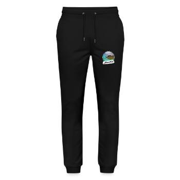 Mauritius Souvenir - Stanley/Stella Mover Unisex Organic Jogging Trousers - black - Front - Marisol (170cm) & Nik (191cm)