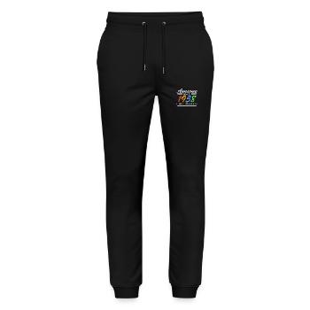 1958 - Born 1958 - Stanley/Stella Mover Unisex Organic Jogging Trousers - black - Front - Marisol (170cm) & Nik (191cm)