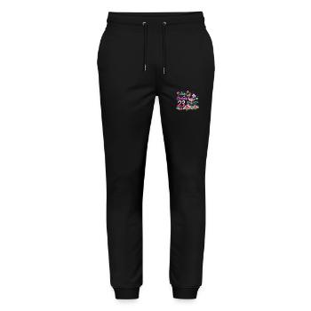 Aloha Birthday 23 Flamingo Bird 23rd Birthday - Stanley/Stella Mover Unisex Organic Jogging Trousers - black - Front - Marisol (170cm) & Nik (191cm)