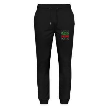 Waiter Christmas Saying - Stanley/Stella Mover Unisex Organic Jogging Trousers - black - Front - Marisol (170cm) & Nik (191cm)