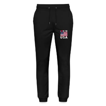 Hirsch Fahne - Stanley/Stella Unisex Bio Jogginghose Mover  - Schwarz - Vorne - Marisol (170cm) & Nik (191cm)