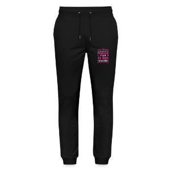 Une princesse et d'avoir 61 ans - Pantalon de jogging bio MOVER Stanley/Stella unisexe - noir - Devant - Marisol (170cm) & Nik (191cm)