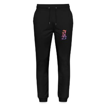 21st Birthday Gift 21 Years Old Men & Women - Stanley/Stella Mover Unisex Organic Jogging Trousers - black - Front - Marisol (170cm) & Nik (191cm)
