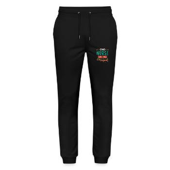 Nurse Gift - Stanley/Stella Mover Unisex Organic Jogging Trousers - black - Front - Marisol (170cm) & Nik (191cm)