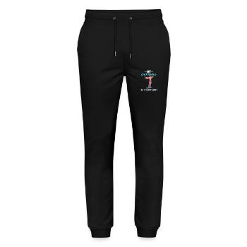 My endurance is second to none Pool diving - Stanley/Stella Mover Unisex Organic Jogging Trousers - black - Front - Marisol (170cm) & Nik (191cm)