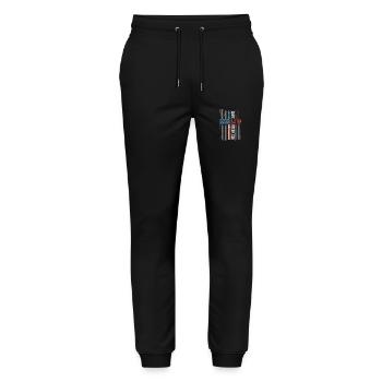 A nation under God American flag - Stanley/Stella Mover Unisex Organic Jogging Trousers - black - Front - Marisol (170cm) & Nik (191cm)