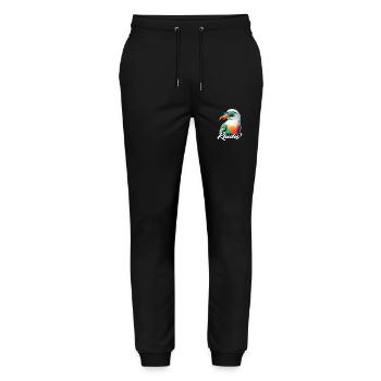 Rhodes holiday cool colorful seagull with sunglasses - Stanley/Stella Mover Unisex Organic Jogging Trousers - black - Front - Marisol (170cm) & Nik (191cm)