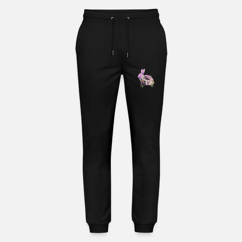 Fleurs lapin de Pâques - Pantalon de jogging bio MOVER Stanley/Stella unisexe - noir