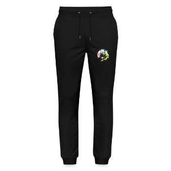 Bouledogue français - Pantalon de jogging bio MOVER Stanley/Stella unisexe - noir - Devant - Marisol (170cm) & Nik (191cm)