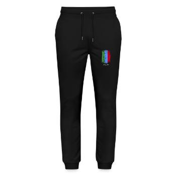 Souvenir with the country flag of ADJARA - Stanley/Stella Mover Unisex Organic Jogging Trousers - black - Front - Marisol (170cm) & Nik (191cm)