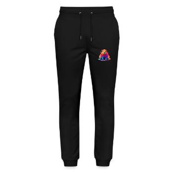 Capybara Low Polygon Design - Stanley/Stella Mover Unisex Organic Jogging Trousers - black - Front - Marisol (170cm) & Nik (191cm)