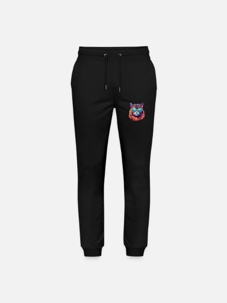 Cat Hippie 60s 70s - Stanley/Stella Mover Unisex Organic Jogging Trousers - black
