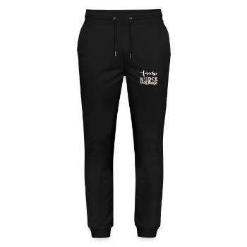 Geschenkidee Für Forensische Krankenschwestern - Stanley/Stella Unisex Bio Jogginghose Mover  - Schwarz - Vorne - Marisol (170cm) & Nik (191cm)