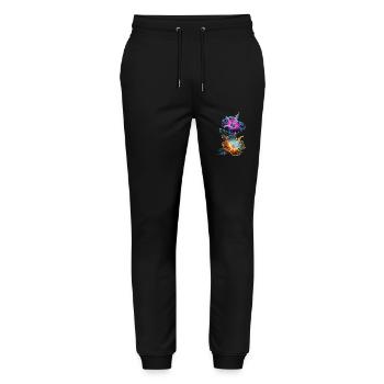 Orchideen für eine Floristin - Stanley/Stella Unisex Bio Jogginghose Mover  - Schwarz - Vorne - Marisol (170cm) & Nik (191cm)