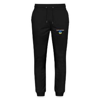 Slava ukraini - Stanley/Stella Unisex Bio Jogginghose Mover  - Schwarz - Vorne - Marisol (170cm) & Nik (191cm)