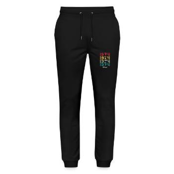 50 Years Old Vintage 1974 Limited Edition 50th - Stanley/Stella Mover Unisex Organic Jogging Trousers - black - Front - Marisol (170cm) & Nik (191cm)