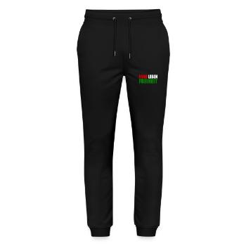 Frau leben freiheit - Stanley/Stella Unisex Bio Jogginghose Mover  - Schwarz - Vorne - Marisol (170cm) & Nik (191cm)