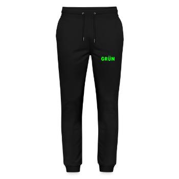 Grün - Stanley/Stella Unisex Bio Jogginghose Mover  - Schwarz - Vorne - Marisol (170cm) & Nik (191cm)
